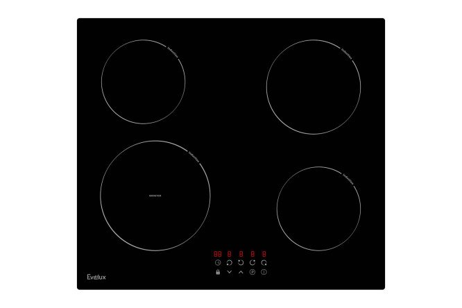 Изображение товара Индукционная варочная панель EVELUX Hei 641 B 59 см стеклокерамика 4 зон