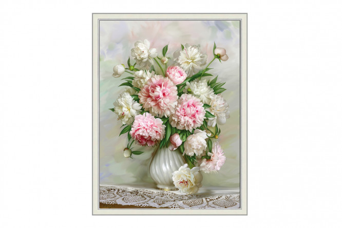Изображение товара Репродукция в раме Пионы 47х57 см с яркой печатью и качественной рамой