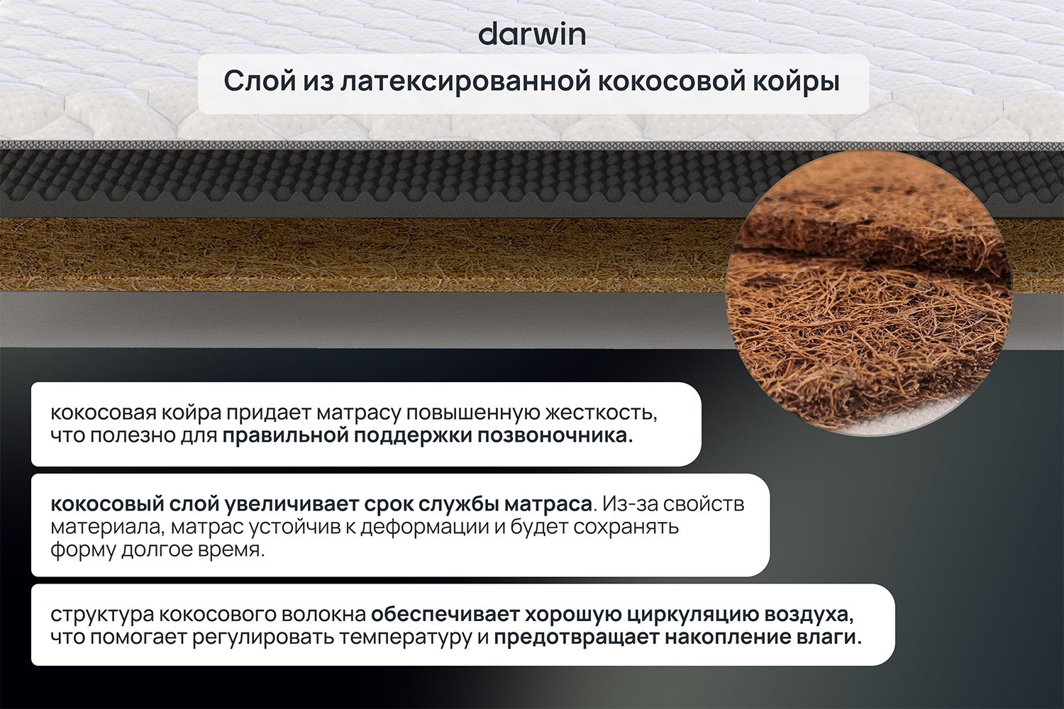 Матрас-топпер анатомический DARWIN Eco Ultra 80х190 см