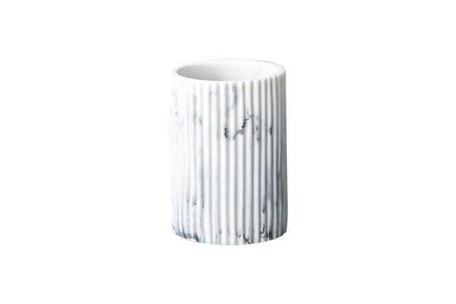 Изображение товара Стакан для зубных щёток EVIO Marble, полирезин, 7.2х10.4х7.2 см