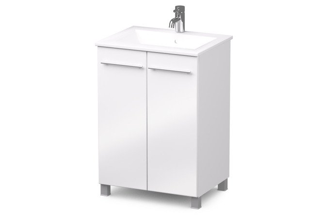 Изображение товара Тумба под раковину Аврора 58 см с белым каркасом и фасадом