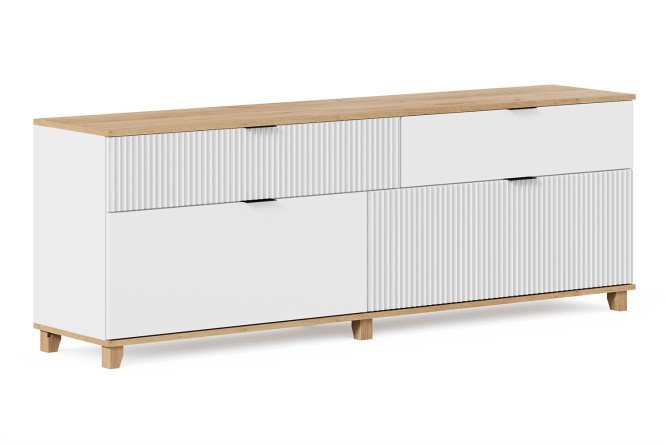 Изображение товара Тумба под ТВ SCANDICA Ницца белый дуб золотой, 182х66х40 см