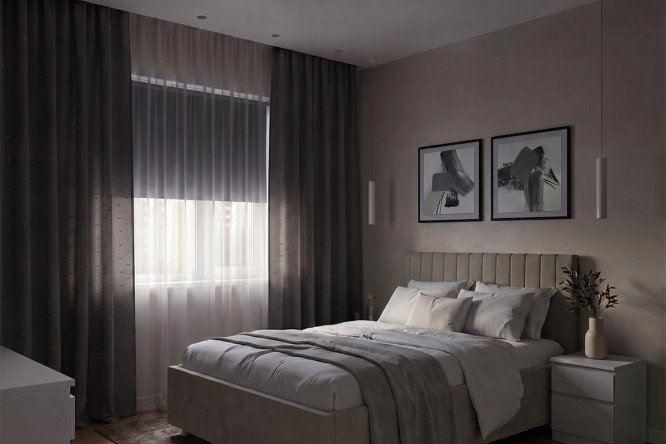 Штора HOFF Граттаж 200х300 см, 1 шт., цвет тёмно-серый
