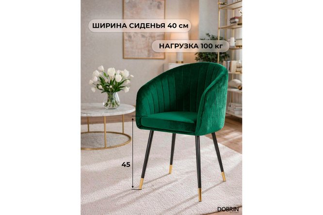 Стул обеденный с подлокотниками DOBRIN Mary 51х78х51 см