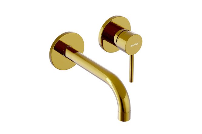 Изображение товара Смеситель DAMIXA Scandinavian PURE латунь золотой рычажный для умывальника
