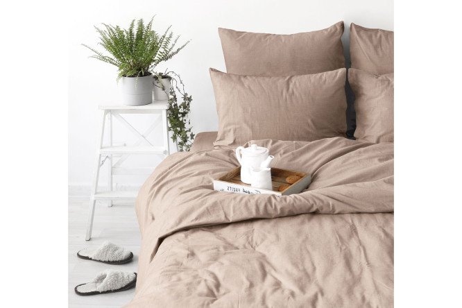 Комплект постельного белья Melange Praline 148х215 см, Семейный