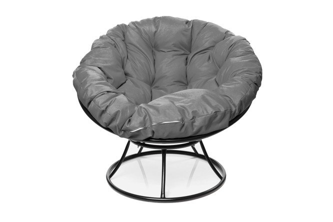 Изображение товара Кресло Папасан цвет каркаса чёрный, мягких элементов серый