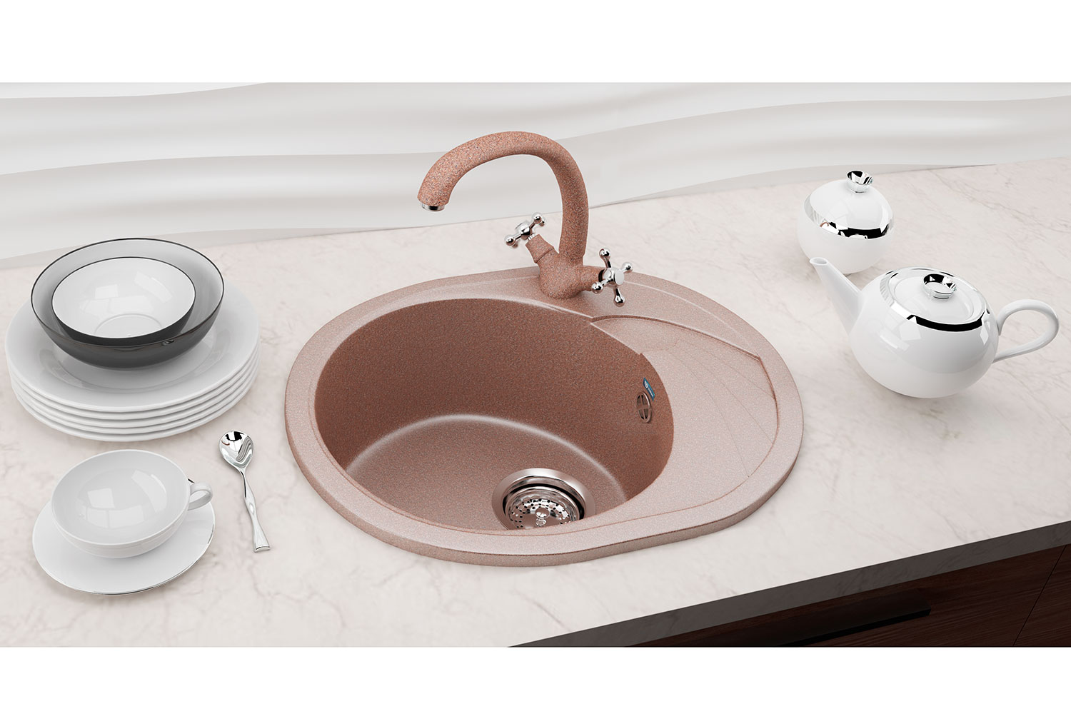Мойка с крылом ULGRAN U-403 57х46.5х18 см