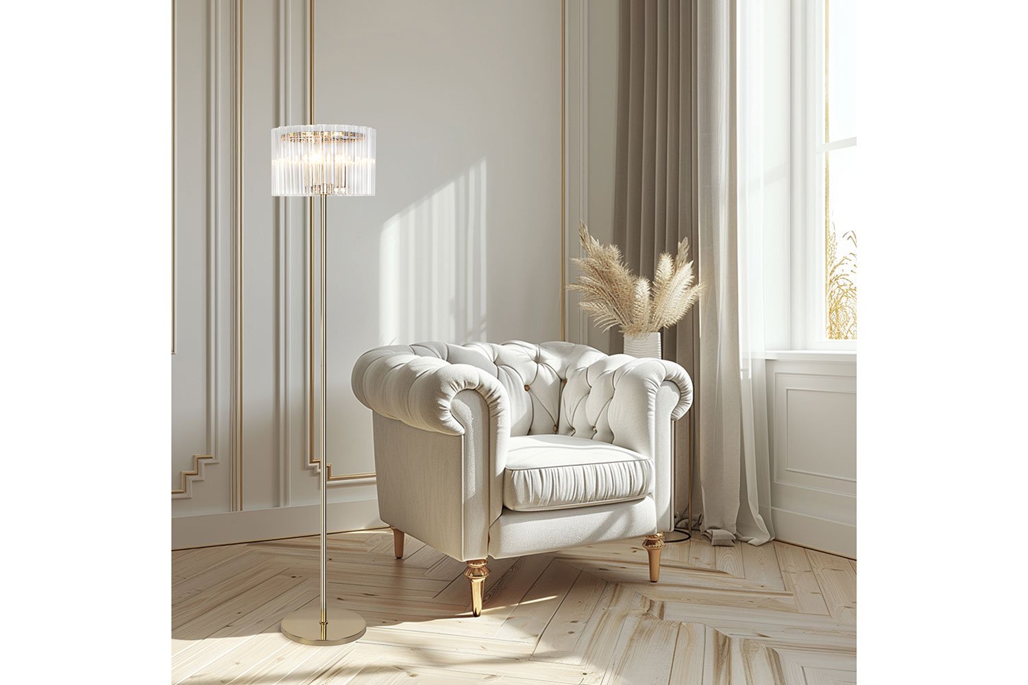 Светильник напольный с выключателем BOGATE'S Flamel 30x165x30 см, E14