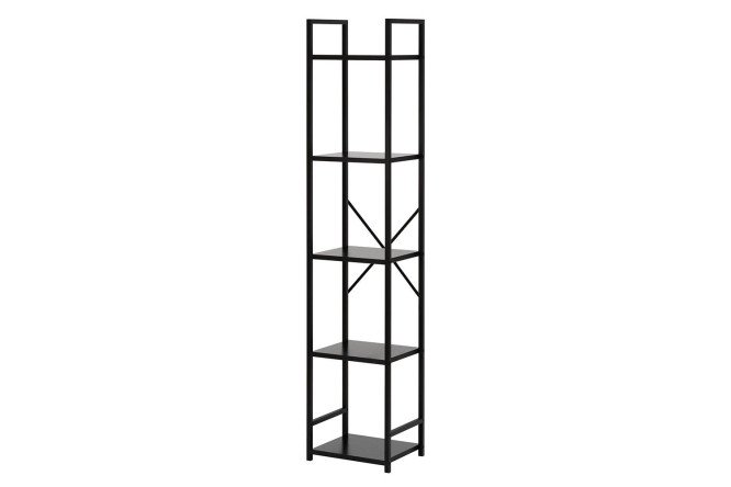 Изображение товара Стеллаж Стилвуд 5 полок черный металл ЛДСП размер 30х143х23,5 см