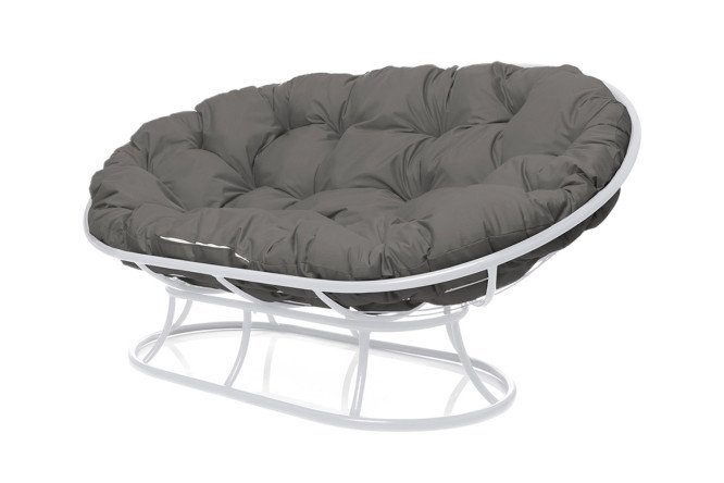 Изображение товара Диван Мамасан белый с серыми мягкими элементами размеры 164х75х104 см