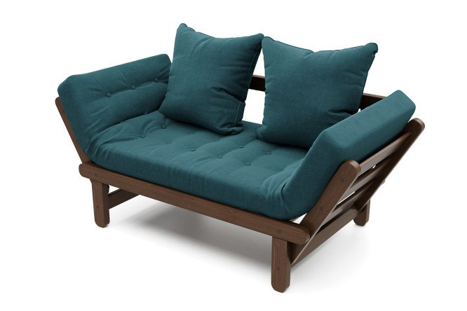 Изображение товара Кушетка Сламбер 153.5х61х69 см, цвет голубой, орех