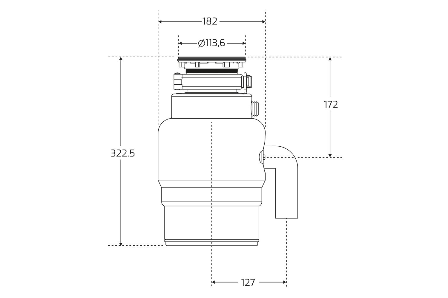 Измельчитель пищевых отходов TR 34.1 V TYPE 40197111