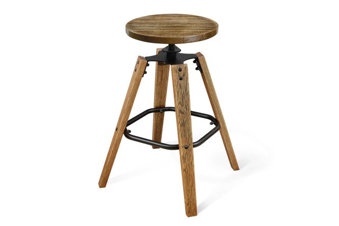 Изображение товара Барный стул SHT-ST16 коричневый брашированный с чёрным муаром 46х69х46 см