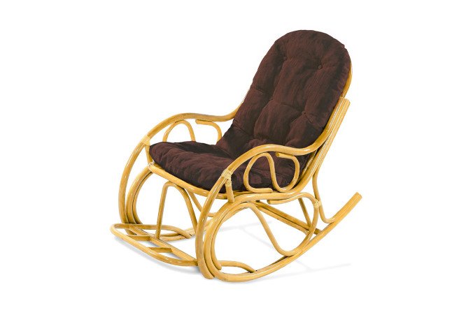 Изображение товара Кресло-качалка 05/05 -м-к мёд+ коричневые мягкие элементы 55х90х125 см