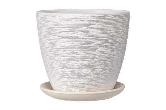 Изображение товара Горшок для цветов Гнездо из керамики белый размер 20,8х19,2х20,8 см