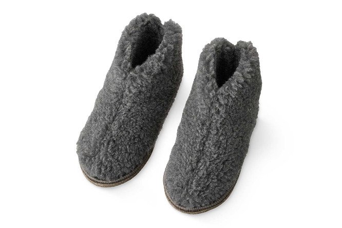Изображение товара Домашние закрытые тапочки Чуни 39-41 из овечьей шерсти и полиэстера