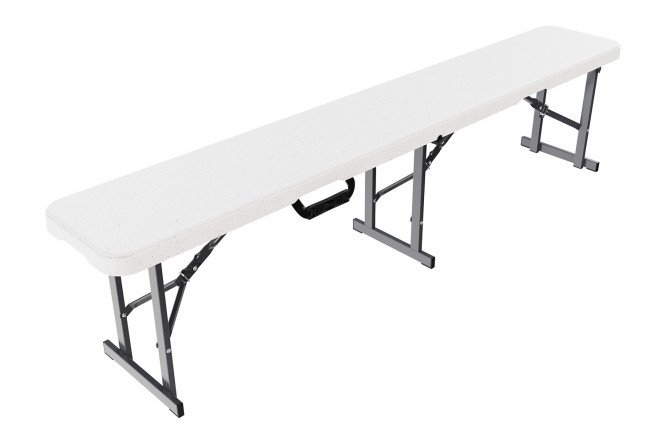 Изображение товара Складная садовая и офисная скамейка Samman белая 182.6х42.7х29.8 см