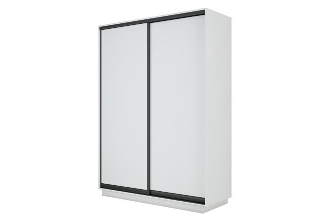 Шкаф-купе 2-дверный Slide-2 120/1 v.2, 120х220х60 см, белый снег/чёрный профиль