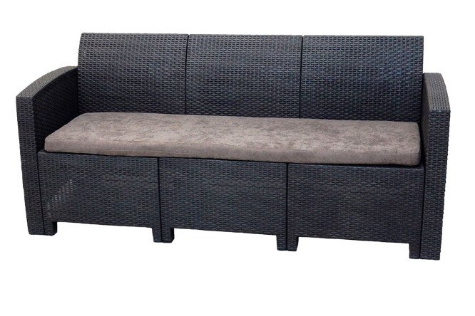 Изображение товара Трехместный диван Arizona 173х76х62 см антрацит мягкая отделка