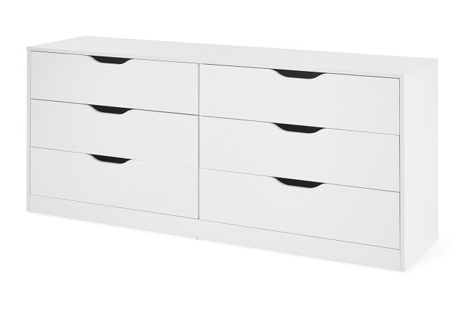 Изображение товара Комод Нордик с 6 ящиками белый гладкий современный дизайн
