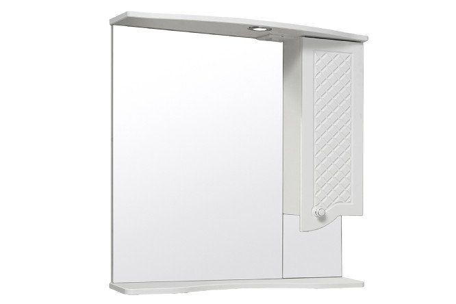 Изображение товара Шкаф-зеркало RUNO Милано белый, подвесной, 75х80х24 см правое открывание