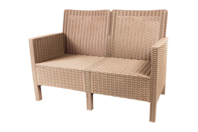 Изображение товара Диван 2-местный садовый СадКо цвет каркаса капучино, отделки капучино