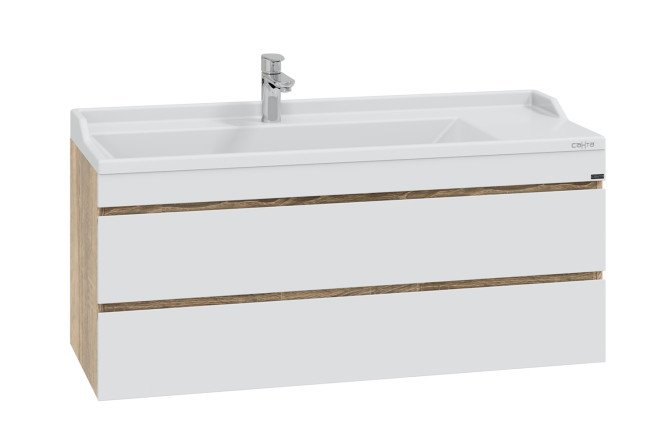 Изображение товара Подвесная тумба САНТА Марс 120 с раковиной бело-янтарный дизайн