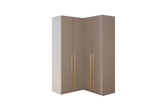 Изображение товара Шкаф угловой 4-х дверный  София цвет кашемир с золотыми ручками