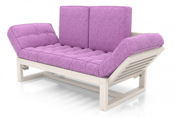 Изображение товара Кушетка Балтик сиреневая с отделкой под белёный дуб 200х65х69 см
