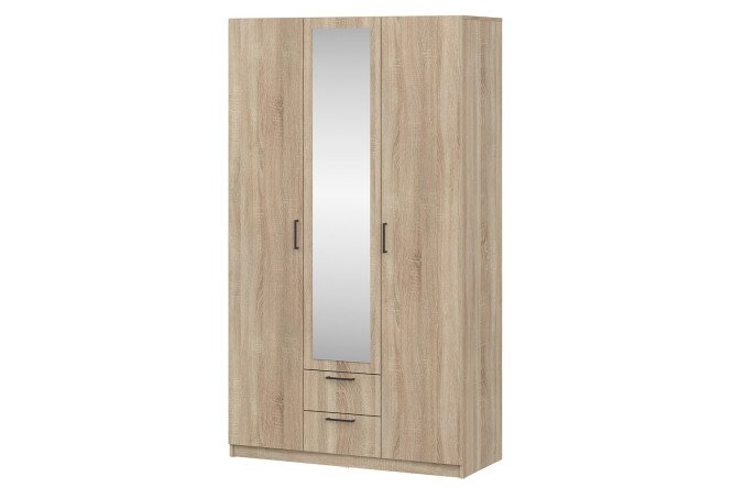 Изображение товара Шкаф Капри трехдверный из ЛДСП с зеркалом размеры 120,1х209,2х49 см