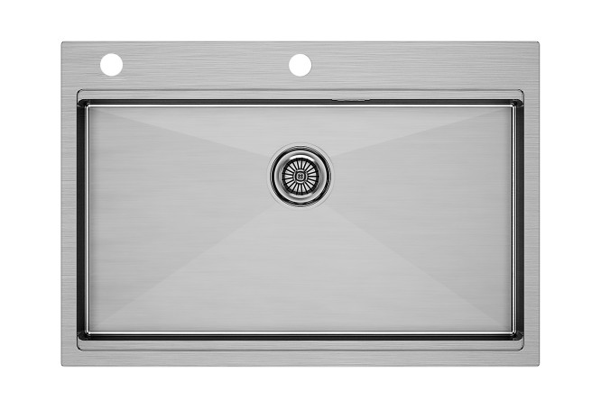 Изображение товара Мойка врезная PAULMARK Kroner-pro 75 PM707551-BG нержавеющая сталь 75x51x20 см