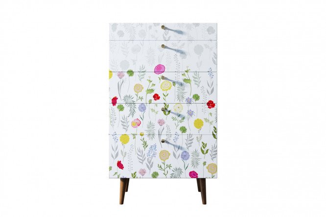 Изображение товара Комод Berber 70х120х45 см с принтом и коричневым каркасом