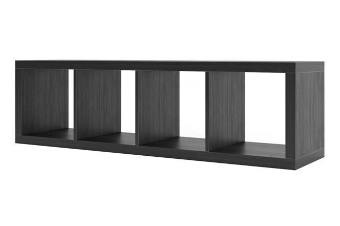 Изображение товара Стеллаж-полка Piano 4x1 черное дерево, размеры 144,4х40,6х28 см