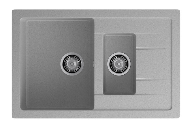 Изображение товара Мойка врезная с крылом GRANFEST Quadro GF-Q-775KL 76.5х49.5х20 см искусственный мрамор