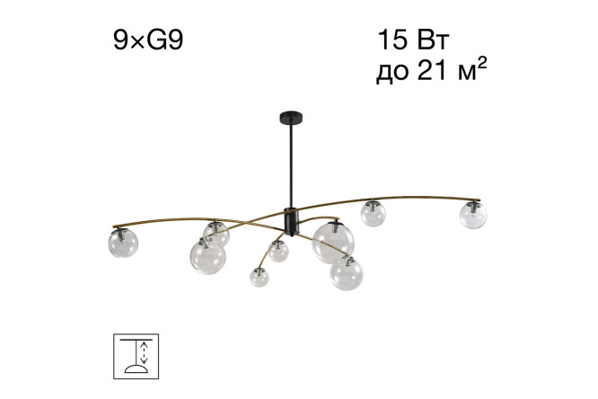 Изображение товара Люстра CITILUX Fisher для больших помещений 21 кв.м., G9, металл и стекло
