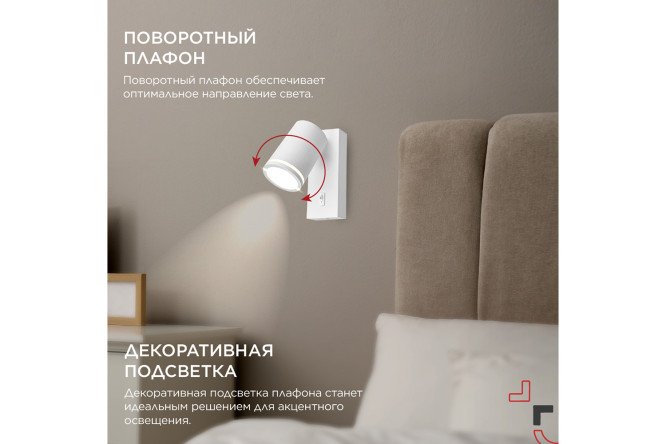 Светильник настенный IN HOME Nota с выключателем GU10