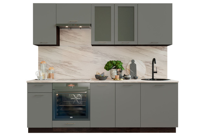 Изображение товара Кухня прямая Валерия 2,4 м дуб кальяри, монблан софт