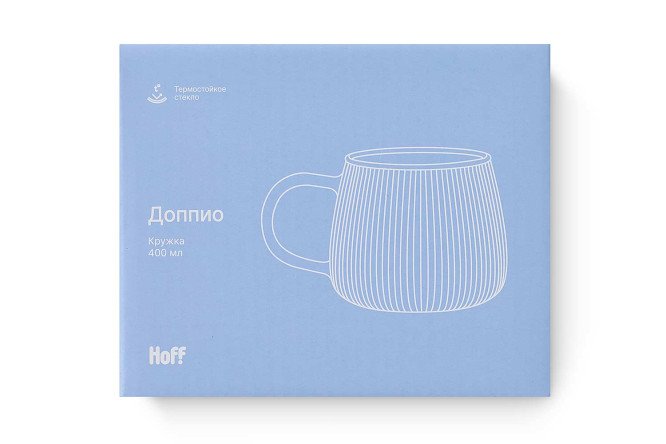 Кружка HOFF Доппио 400 мл, Стекло