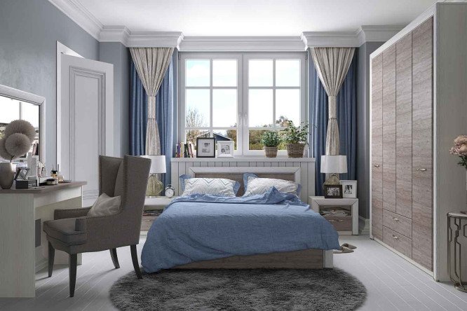 Кровать Olivia цвет вудлайн крем, дуб онкона 120х200 см