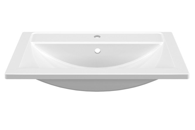 Изображение товара Раковина накладная Mario 80 из литьевого мрамора белого цвета