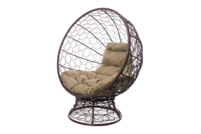 Изображение товара Кресло на подставке Кокос цвет каркаса коричневый, отделки коричневый