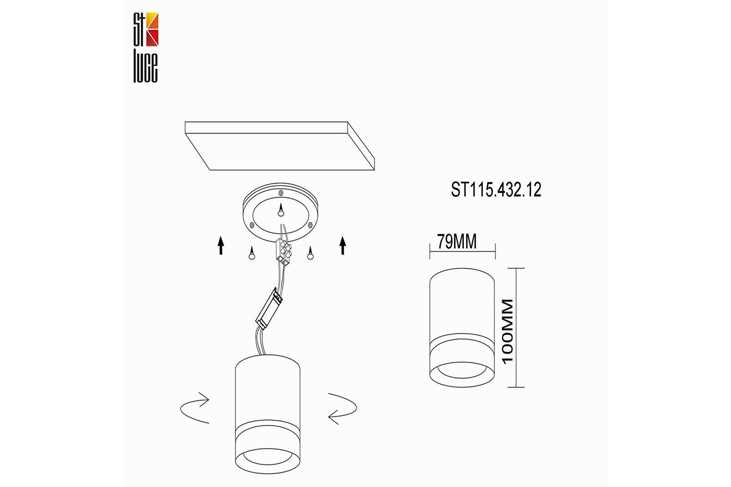 Светильник потолочный LED ST LUCE ST115 4 кв.м., LED, 7.9 см