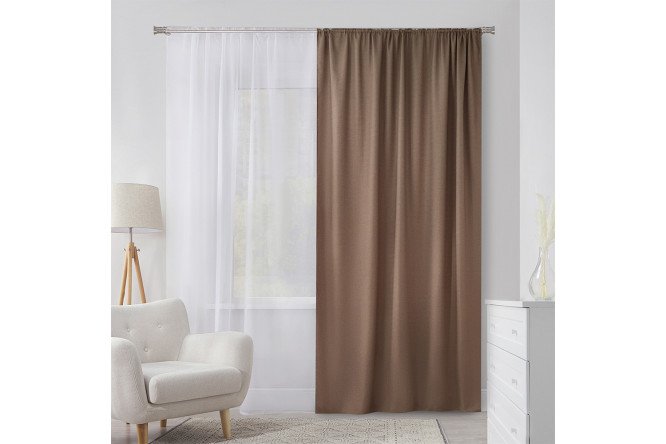 Штора ESTUDI BLANCO Augostina 180х300 см, 1 шт., цвет кофейный