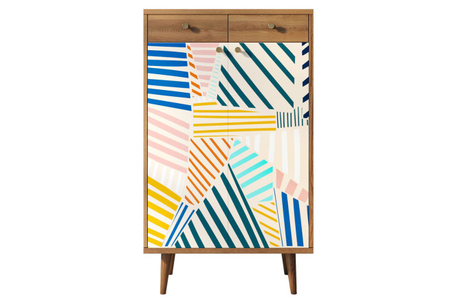 Изображение товара Комод Berber с 2 ящиками и дверками 70x120x45 см дизайн Print_42 коричневый