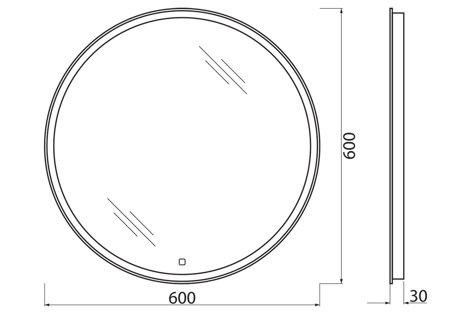 Зеркало с подсветкой BELBAGNO SPC-RNG-600-LED-TCH 60х60 см