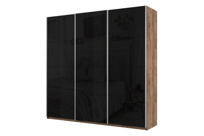 Изображение товара Шкаф-купе 3-дверный Cors 210х230 см дуб крафт табачный черный фасад