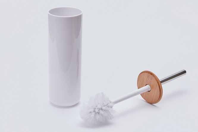 Изображение товара Туалетный ёрш в подставке MITTE Bamboo белый экологичный дизайн