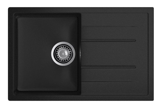 Изображение товара Врезная мойка с крылом GRANFEST Quadro GF-Q-780L 77х49.5х20 см из искусственного мрамора