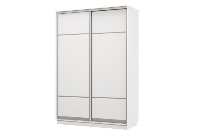 Изображение товара Шкаф-купе 2-дверный Практик МИНИ 100х240х45 см, белый, профиль серебро